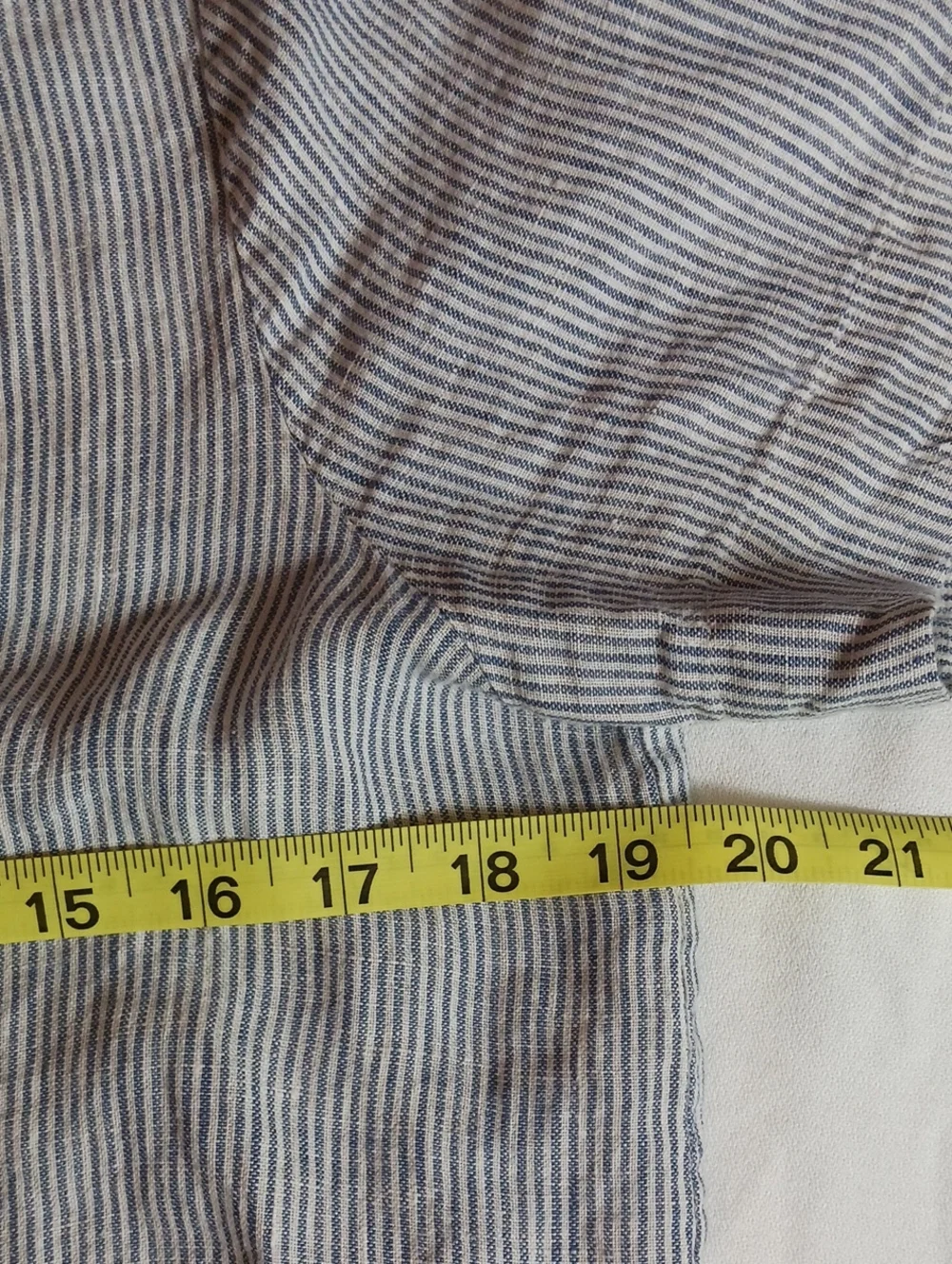 Quince Button Up Top Linen Oversized Pinstripes Cool Preppy Coastal Size XS - Picture 5 of 7